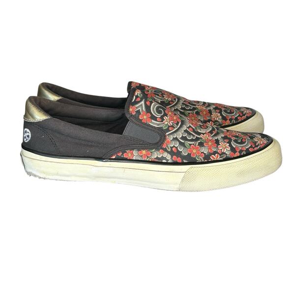 Three Tides Tattoo X Ubiq Slip On Shoes Mens 11 Sakura Fubuki Mutsuo Street RARE - Picture 5 of 14